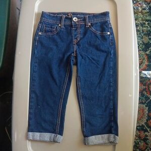 Justice cuffed capri denim pants